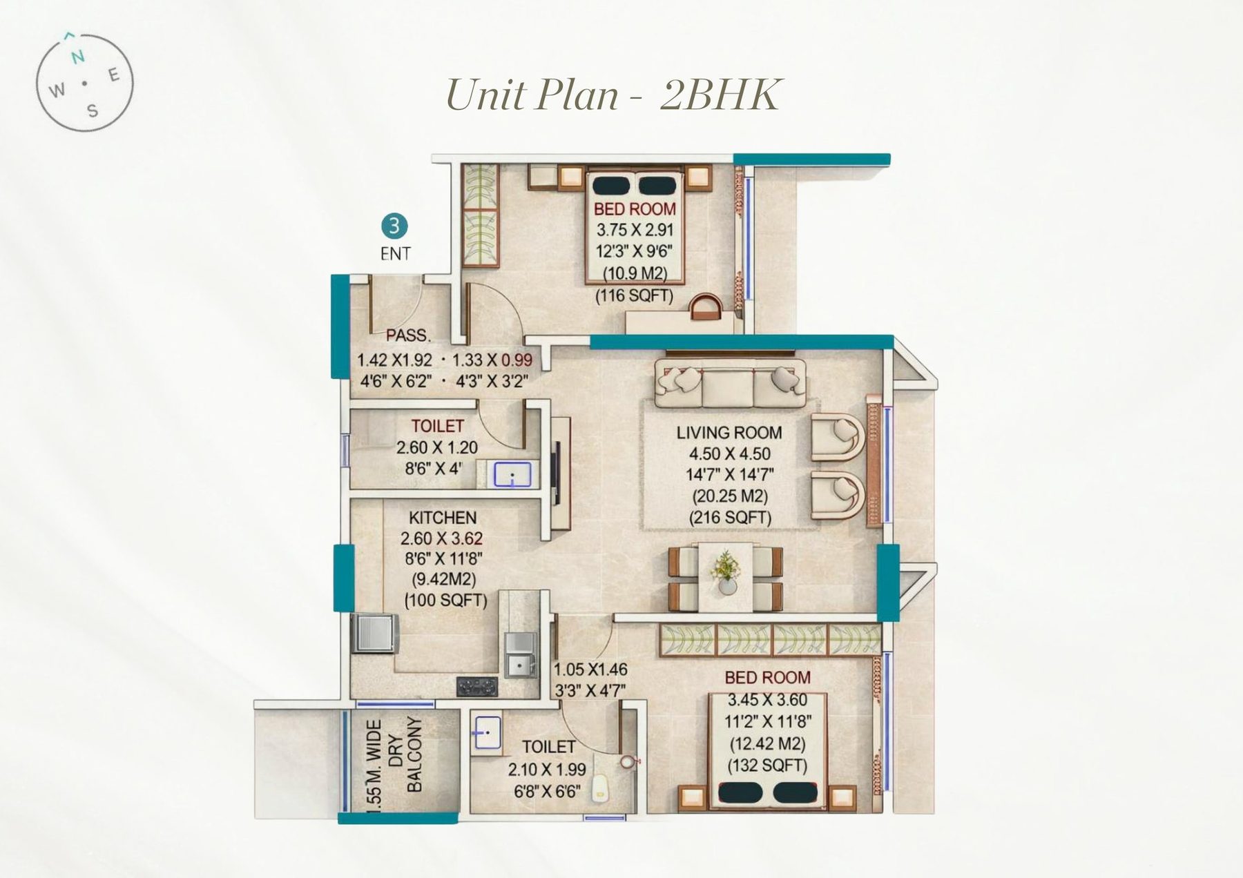Unit Plan &mdash; Apartment 3